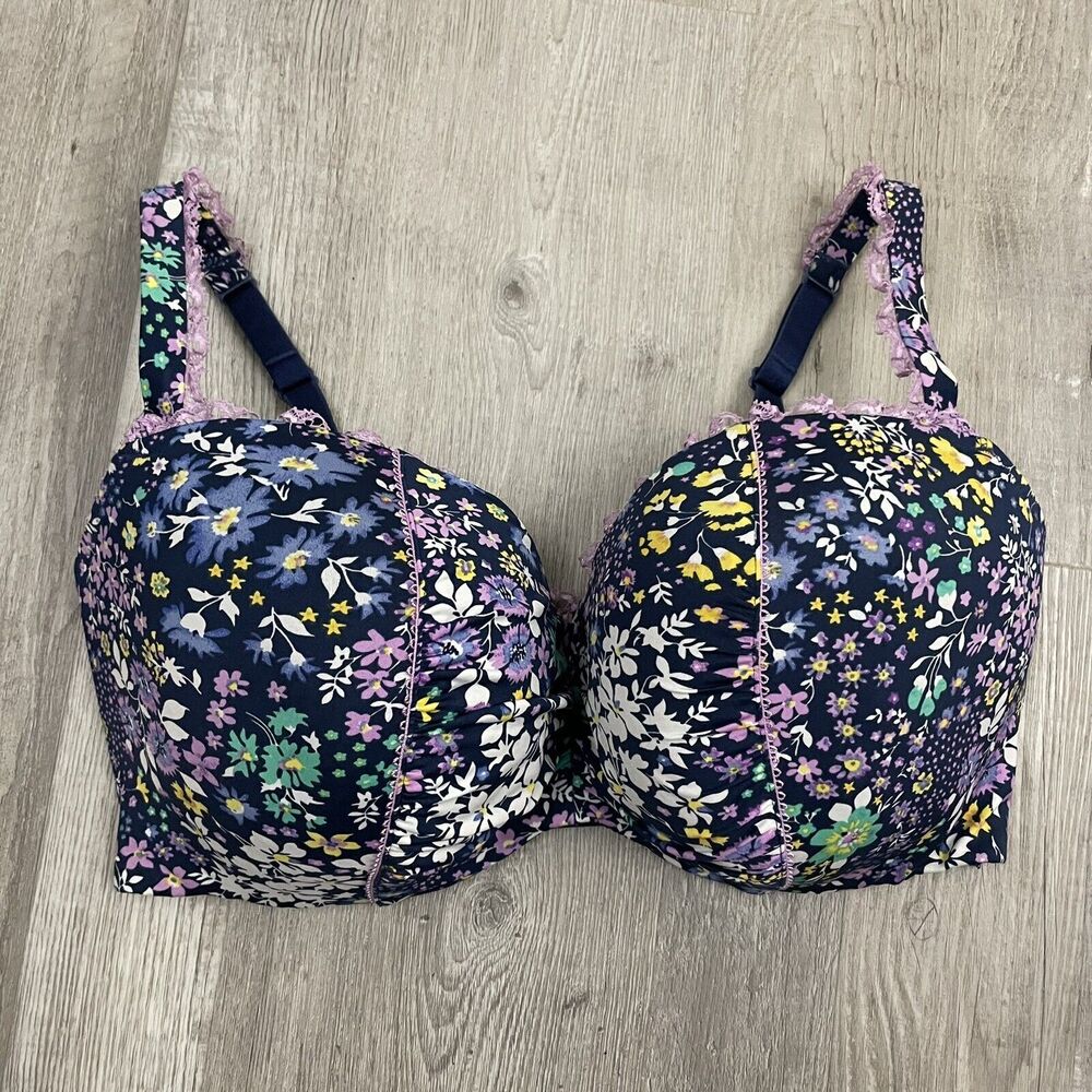 Cacique 40F Floral Lightly Lined Bow Back Bra